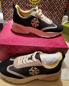 TORY BURCH GOOD LUCK SNEAKER/SNEAKER; SCHWARZ/CREME; NYLON/WILDLEDER; 10 M; NEU IM KARTON; RET $ 328 - Bild 1 von 23