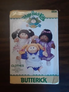 Parche de repollo para ropa de muñeca Butterick #6934 SIN CORTAR - patrón de costura de la década de 1980 - Imagen 1 de 1
