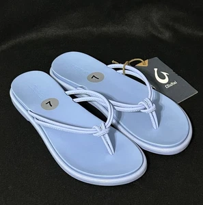 Olukai Aka Damen-Flip-Flop-Riemensandalen wolkenblau Größe 7 US UVP $ 70 neu mit Etikett - Bild 1 von 10