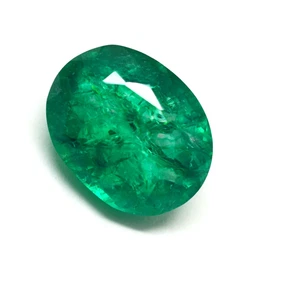 Loose Gemstone Oval Cut Faceted 20 CT AAA High-Quality Genuine Green Emerald - Picture 1 of 8