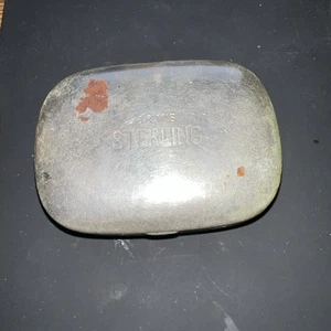 Vintage Silber Teller Box "S&M's Sterling" Klapp Geldbörse Pillendose Behälter Seife - Bild 1 von 4