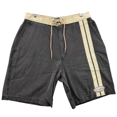 Pantalones Cortos Ocean Pacific Para Hombres 36 Negro Caqui Cordón Rayas Tabla de Surf Algodón Foto 1 de 4
