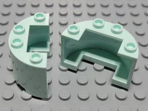 Nuevo LEGO Lote de 2 Piezas Castillo Medio Cilindro Luz Aqua 2x4x2 - Imagen 1 de 1
