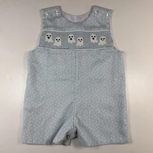Ruth And Ralph Smocked Ghost Halloween Blue Unisex Baby Size 6 Month - Picture 1 of 9