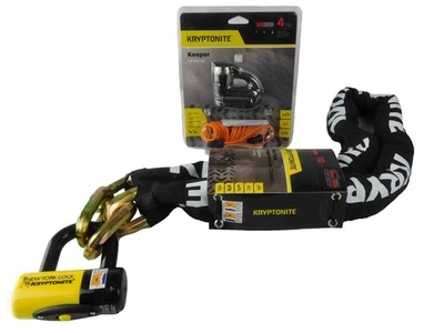 Kryptonite 5-S2 Disc lock Black w/Reminder NY 1415 5 ft Chain w/NY Disc Lock - Image 1 of 4