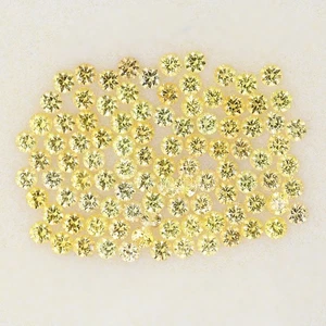 Runder diamantgeschliffener natürlicher gelber Saphir 99 Stck. 3,08 kt 1,8 mm Posten Edelstein - Bild 1 von 14