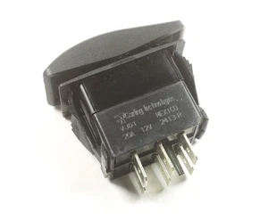 Carling Rocker Switch DPDT, 20A@12VDC, ON-OFF-ON Maintained, 6 Blades CSA UL VDE - Picture 1 of 4