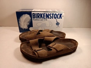 Birkenstock Arizona Soft Footbed Microfiber Leather Taupe Womens 10 EU 41 Read - Picture 1 of 24