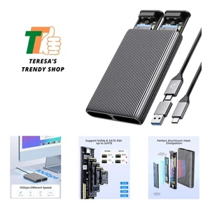 Station d'accueil double SSD M.2 NVMe - Boîtier en aluminium sans outil 10 Gbit/s type C - Photo 1/14