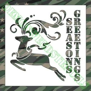 10"x10" Klar Kunststoff Schablone - Jahreszeiten Grüße Rentier (RA90) (0,007") - Bild 1 von 2