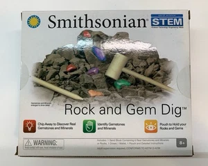 NEW Smithsonian Rock and Gem Dig STEM Gemstones & Mineral Discovery Kit Playset - Picture 1 of 10