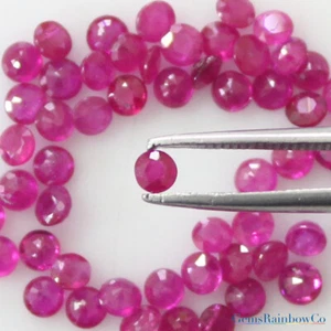 Piedras preciosas sueltas redondas facetadas rojas rubí naturales de 2 mm a 2,75 mm calidad AA - Imagen 1 de 9