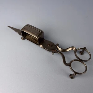 ANTIKER KERZENLÖSCHER DOCHT TRIMMER SCHERE MIT FUSS METALL GEFEDERT - Bild 1 von 1