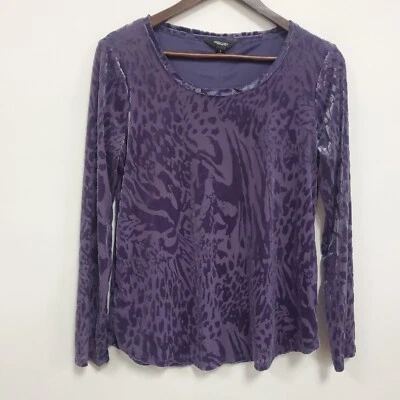 Simply Vera Wang Womens Whimsigoth Velvet Burnout Top Size S Purple Fairy Grunge - Image 1 of 4