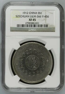 1912 CHINA SZECHUAN SILVER DOLLAR NGC XF45 国民无点 - Picture 1 of 2