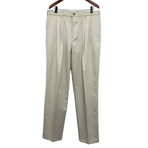 Duxbak Herren Relaxed Casuals Khaki Bundfaltenhose Knitterarm Vintage Größe 36/32 - Bild 1 von 12