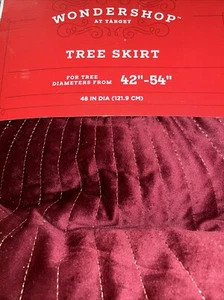 Wondershop Christmas Tree Skirt For Diameters 42" - 54" Burgundy Red 48" Round - Picture 1 of 1