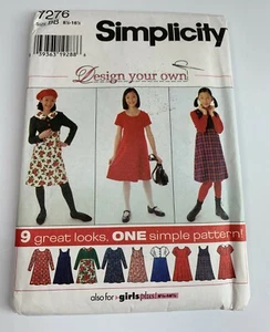 Simplicity 7276 Girl's Sewing Pattern Size BB 8.5 - 16.5 UNCUT Dress Jumper 1996 - Picture 1 of 9