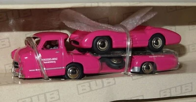 BUB MB Renntransporter + W196 Stromlinie PINK Leserfahrzeug 1:87 OVP (SB1848) - Bild 1 von 4