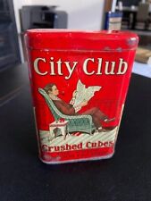 CITY CLUB Tobacco Pipe Vertical Pocket VP Tin Excellent Condition White TABLE!!