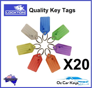 20 Lockton Premium Quality Key Tags CLEAR Colour Plastic Identifier Luggage ID - Picture 1 of 11
