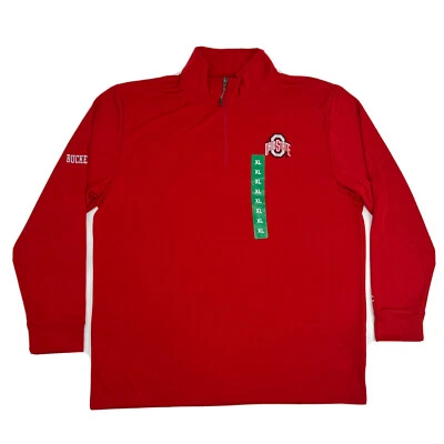The Ohio State Buckeyes Shirt Men's XL Red Champion Long Sleeve 1/4 Zip NEW - Image 1 of 4