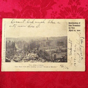 1906 Destruction Of San Francisco By Fire PHOTO POSTCARD POSTED - Bild 1 von 2