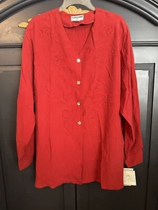 Alfred Dunner Silk Blouse 18. Orient Express Floral Print. (OR4) - Picture 1 of 9