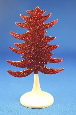 O/S - Plasticville - #CT-6 Translucent Red Evergreen Tree - HTF - Excellent - Image 1 of 4