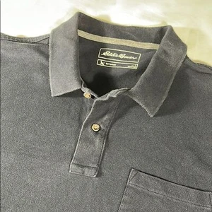Eddie Bauer Hombre Azul Marino Exterior Manga Larga Piqué Bolsillo Polo - Talla L - Imagen 1 de 10