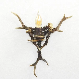 Small Antler Wall Sconce made of Real Roe Deer Antlers - Picture 1 of 5