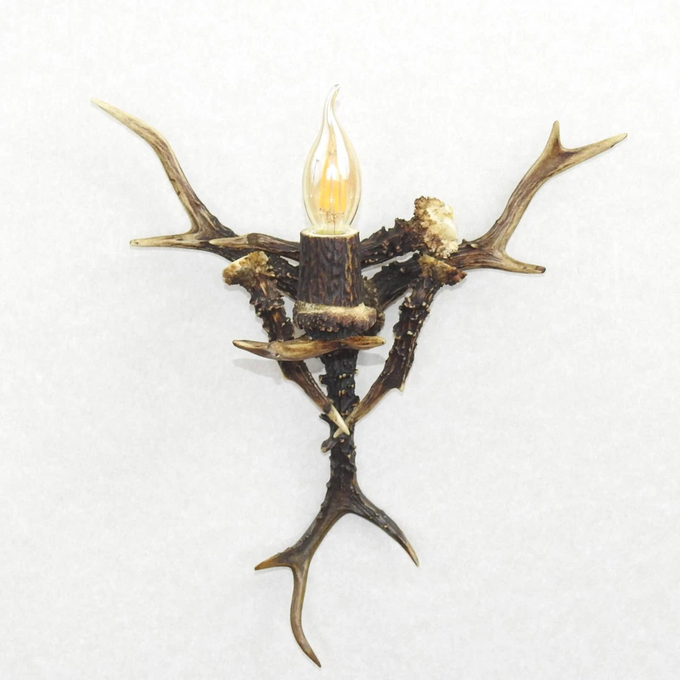 Aplique de pared pequeño con astas de corzo reales Foto 1 de 4