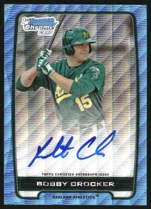 2012 Bowman Chrome Prospect Autographs Blue Wave Refractors #BC Bobby Crocker/50