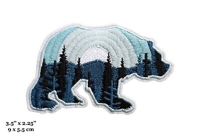 Bear Blue Forest Outline Camping Travel Natur...