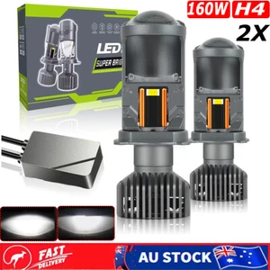 2X H4 9003 Mini Bi-LED Projector Lens Globe Headlights Bulbs Hi/Lo Retrofit 160W - Picture 1 of 17