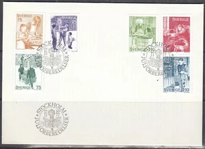 Sweden Scott 1225-30 FDC - 1977 Christmas Issue - Imagen 1 de 1