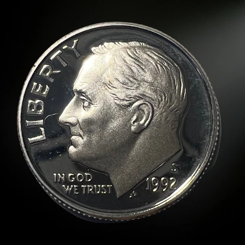 1992-S Silver Proof Dime - 90% Silver - Brilliant Uncirculated (BU) Cover