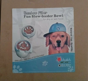 Bamboo Fiber.Fun Slow-Feeder  Bowl for dry or wet food.Natural-Fun-Healthy.New - Picture 1 of 4
