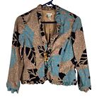 Antropologie Odille Floral Jacket Ruffle 6 Corduroy Cropped Classic Y2k Cardigan
