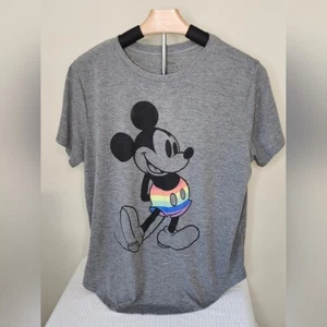 Disney Women’s Mickey Mouse T-Shirt Size XL Rainbow Short Sleeve Casual - Picture 1 of 5