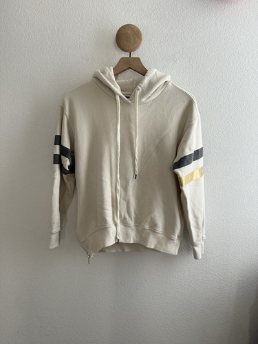 OFF WHITE Felpa con cappuccio e zip laterale Sundry taglia 0 (XS)