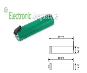 BATTERIA AA RIC. Ni-Mh 1,2V 2500 mA CON LAMELLE A SALDARE RICARICABILE - Foto 1 di 1