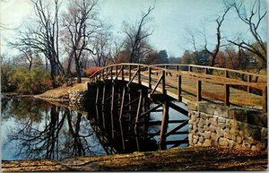 Old North Bridge Concord River Concord Massachusetts Postcard - Picture 1 of 2