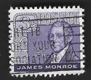 Scott#1105 James Monroe 3c with "FIGHT TB" slogan cancel - (A-2) - Picture 1 of 2
