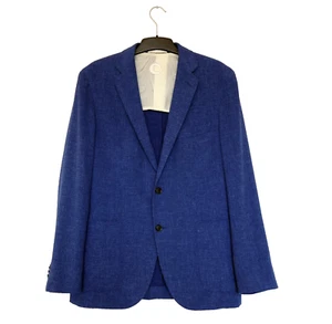 Raffaele Caruso Loro Piana Blue Wool Silk Linen Bblazer  Size 50 - Picture 1 of 14