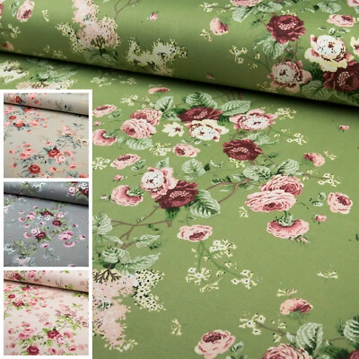 Canvas Panama Jessy METERWARE Polster Stoff Vorhang Gardinen Blumen  | ab 50 cm - Bild 1 von 3