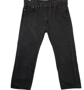 Levi's 505 Jeans Herren 40x30 Schwarz Dark Wash Straight Leg Jeans Made In Egypt - Bild 1 von 10