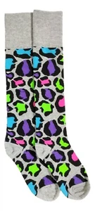 Cheetah Socks Girls Print Novelty Knee High Fits Girls Large Shoe Size 4-10 Gift - Picture 1 of 3