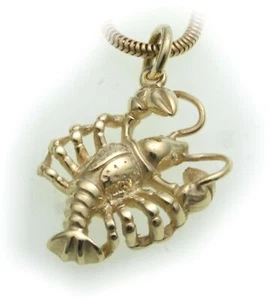 Colgante signo zodiacal Cáncer oro auténtico 585 macizo 14kt signo zodiacal nuevo - Imagen 1 de 2