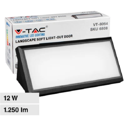 V-TAC VT-8054 PLAFONIERA LAMPADA LED DA MURO 12W APPLIQUE PARETE ESTERNO IP65 - Immagine 1 di 4